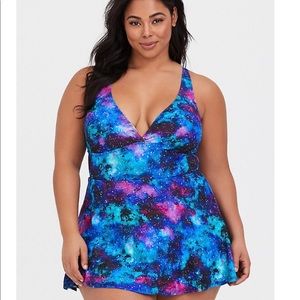Torrid galaxy skater dress swim suit size 2
